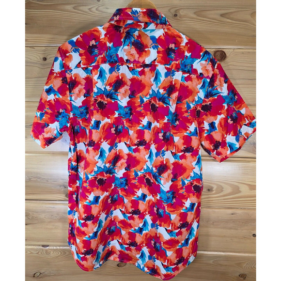Thomas Sterling Floral Multicolor Vibrant Shirt Men Large - Picture 3 of 10